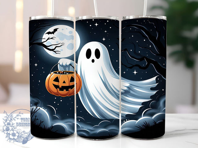 Spooky Pumpkin Lantern Ghost Tumbler, Spooky Pumpkin Tumbler Wrap, Lantern Halloween Design, 20Oz Skinny Tumbler Wrap, Haunted Season Sublimation, Gothic Pumpkin Lantern Wrap, Spooky Halloween Drinkware Sublimation ToriDesigns 