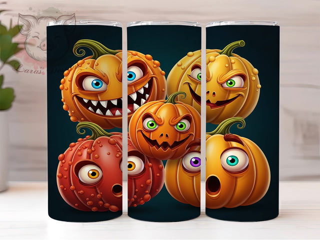 Spooky Pumpkin Monster Halloween Tumbler, Spooky Monsters Cup Wrap, 20Oz Sublimation Design, Creepy Cute Coffee Mug, Haunted House Drinkware, Pumpkin Monster Gift, Trick Or Treat Tumbler Sublimation Lara' s Designs 