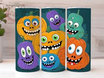 Spooky Pumpkin Monster Halloween Tumbler, Spooky Monsters Cup Wrap, 20Oz Sublimation Design, Creepy Cute Coffee Mug, Haunted House Drinkware, Pumpkin Monster Gift, Trick Or Treat Tumbler Sublimation Lara' s Designs 
