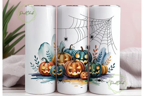 Spooky Pumpkin Patch 20oz Tumbler Wrap Sublimation PixelChick 