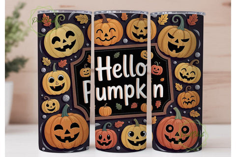 Spooky Pumpkin Patch 20oz Tumbler Wrap Sublimation PixelChick 