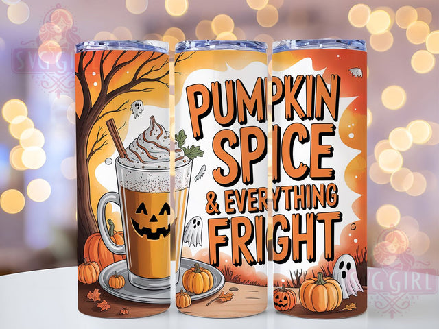 Spooky Pumpkin Spice Halloween TUmbler Wrap, Fright Night Sublimation Design, Spooky Fall Tumbler Wrap, 20oz Skinny Tumbler Wrap, Halloween Quote Drinkware, Autumn Pumpkin Sublimation, Cozy & Creepy Tumbler Sublimation SvggirlplusArt 