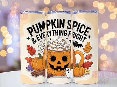 Spooky Pumpkin Spice Halloween TUmbler Wrap, Fright Night Sublimation Design, Spooky Fall Tumbler Wrap, 20oz Skinny Tumbler Wrap, Halloween Quote Drinkware, Autumn Pumpkin Sublimation, Cozy & Creepy Tumbler Sublimation SvggirlplusArt 