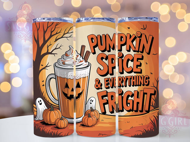 Spooky Pumpkin Spice Halloween TUmbler Wrap, Fright Night Sublimation Design, Spooky Fall Tumbler Wrap, 20oz Skinny Tumbler Wrap, Halloween Quote Drinkware, Autumn Pumpkin Sublimation, Cozy & Creepy Tumbler Sublimation SvggirlplusArt 