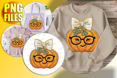 Spooky Pumpkin with Bow for Autumn PNG Sublimation Sublimation afrosvg 
