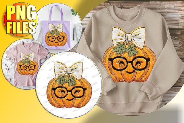 Spooky Pumpkin with Bow for Autumn PNG Sublimation Sublimation afrosvg 