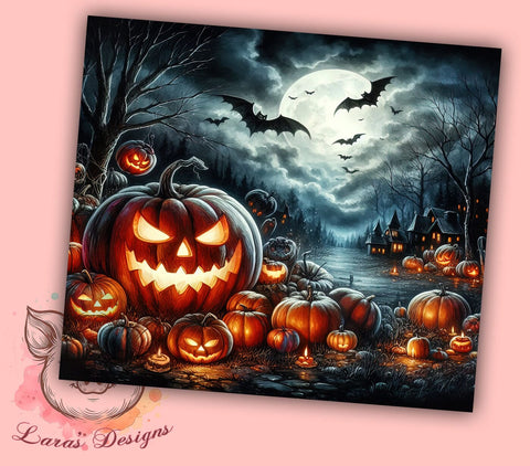 Spooky Pumpkins 20oz Tumbler Png, Straight & Tapered Tumbler Png, Spooky Season Tumbler Png, Digital Download PNG Sublimation Lara' s Designs 