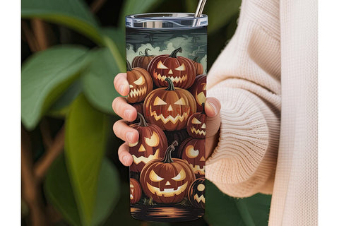 Spooky Pumpkins 20oz Tumbler Wrap Sublimation DesignSVG 