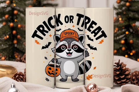 Spooky Raccoon Halloween 20oz Tumbler Sublimation DesignSVG 