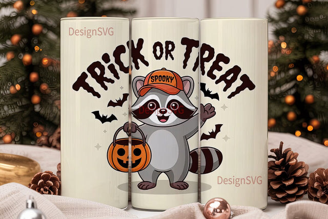 Spooky Raccoon Halloween 20oz Tumbler Sublimation DesignSVG 