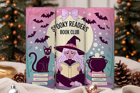 Spooky Readers Book Club 20oz Tumbler Sublimation DesignSVG 