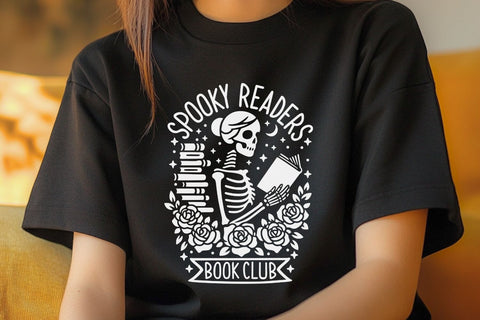 Spooky Readers Book Club| Halloween Skeleton SVG Cutting Files. SVG CosmosFineArt 