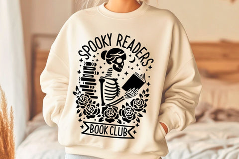 Spooky Readers Book Club| Halloween Skeleton SVG Cutting Files. SVG CosmosFineArt 