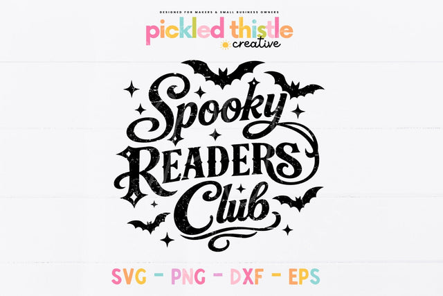 Spooky Readers Club SVG | Halloween Book Lover PNG DXF EPS SVG Pickled Thistle Creative 