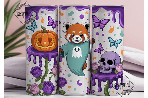 Spooky Red Panda Halloween Tumbler Wrap Sublimation sassyprint 