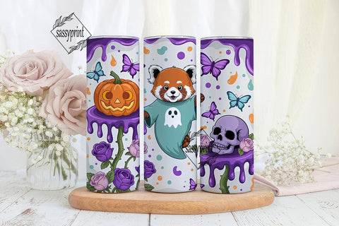 Spooky Red Panda Halloween Tumbler Wrap Sublimation sassyprint 