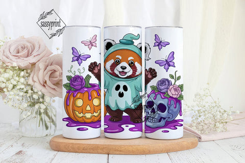 Spooky Red Panda Halloween Tumbler Wrap Sublimation sassyprint 