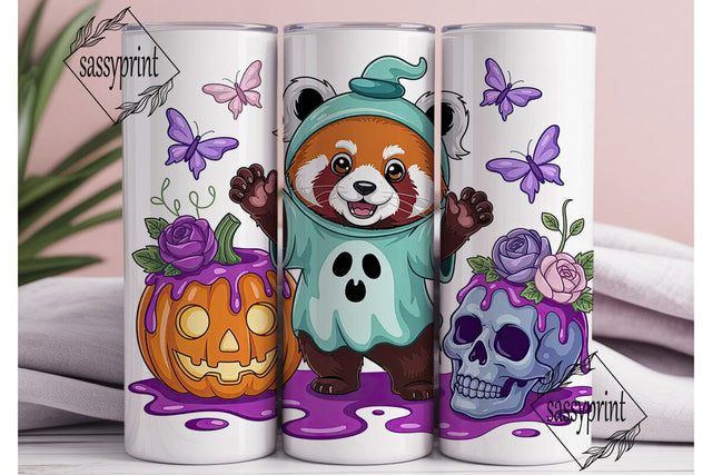 Spooky Red Panda Halloween Tumbler Wrap Sublimation sassyprint 