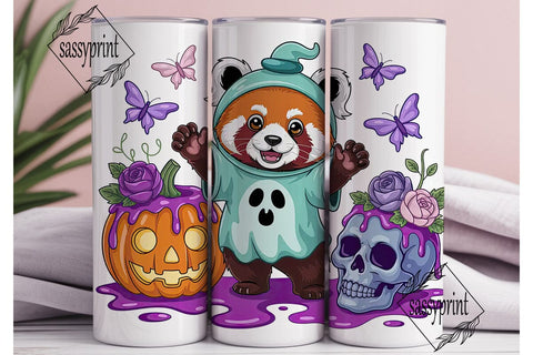 Spooky Red Panda Halloween Tumbler Wrap Sublimation sassyprint 