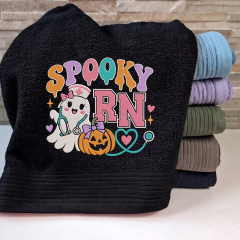 Spooky RN Halloween Embroidery Design – Cute Ghost Nurse Pumpkin Machine Embroidery File Embroidery/Applique DESIGNS PatternFeed8 