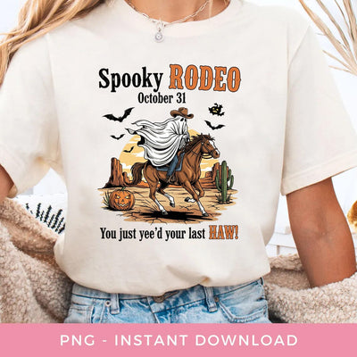 Spooky Rodeo Western Halloween png Sublimation BOO-design 