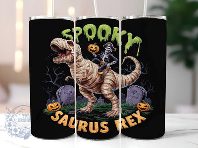 Spooky Saurus Rex 20oz Skinny Tumbler, Dinosaur Tumbler Png, Straight & Tapered Tumbler Wrap, Instant Digital Download Sublimation ToriDesigns 