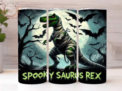 Spooky Saurus Rex 20oz Tumbler Png, Straight & Tapered Tumbler Png, Dinosaur Tumbler Png, Digital Download PNG Sublimation Lara' s Designs 