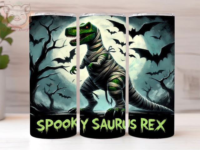 Spooky Saurus Rex 20oz Tumbler Png, Straight & Tapered Tumbler Png, Dinosaur Tumbler Png, Digital Download PNG Sublimation Lara' s Designs 