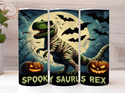 Spooky Saurus Rex 20oz Tumbler Png, Straight & Tapered Tumbler Png, Halloween Dinosaur Tumbler Png, Digital Download PNG Sublimation Lara' s Designs 