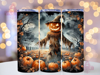Spooky Scarecrow 20oz Tumbler Wrap Sublimation Design, Straight Tapered Tumbler Wrap, Spooky Pumpkins Tumbler Png, Instant Digital Download Sublimation SvggirlplusArt 