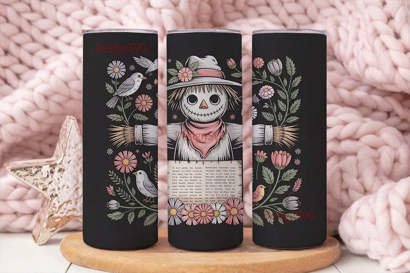 Spooky Scarecrow 20oz Tumbler Wrap Sublimation DesignSVG 