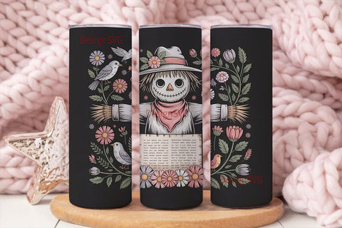 Spooky Scarecrow 20oz Tumbler Wrap Sublimation DesignSVG 