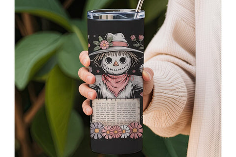 Spooky Scarecrow 20oz Tumbler Wrap Sublimation DesignSVG 