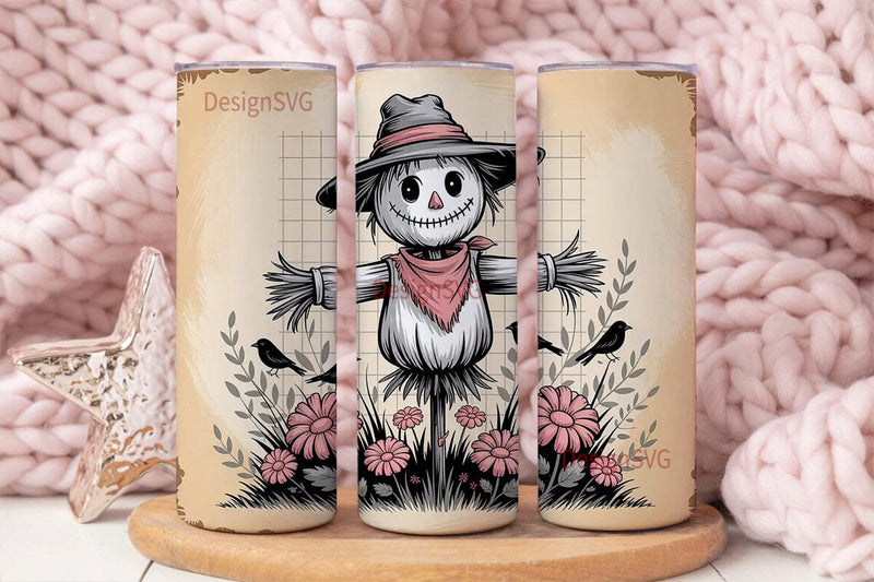 Spooky Scarecrow 20oz Tumbler Wrap Sublimation DesignSVG 