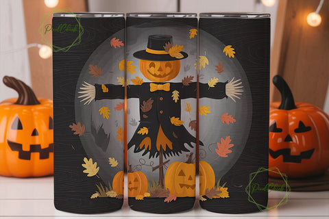 Spooky Scarecrow 20oz Tumbler Wrap Sublimation PixelChick 