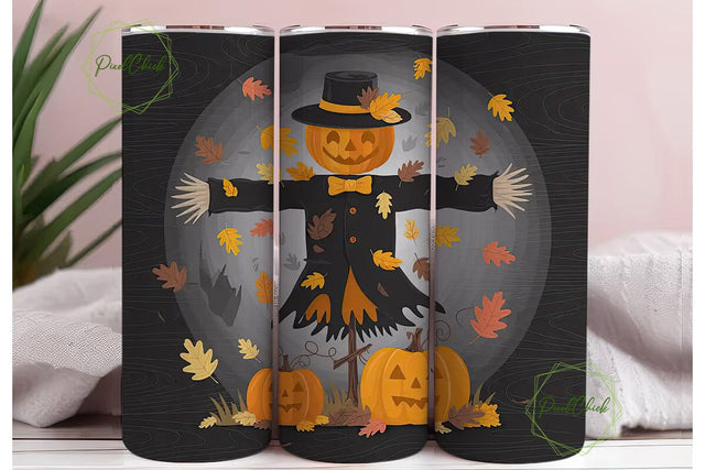 Spooky Scarecrow 20oz Tumbler Wrap Sublimation PixelChick 