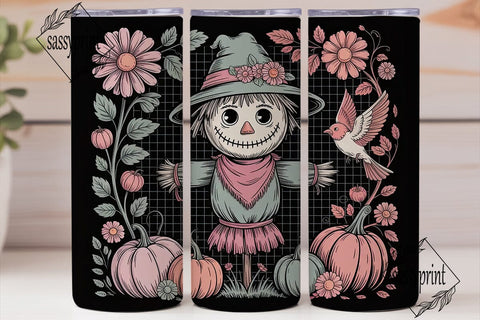 Spooky Scarecrow 20oz Tumbler Wrap Sublimation sassyprint 