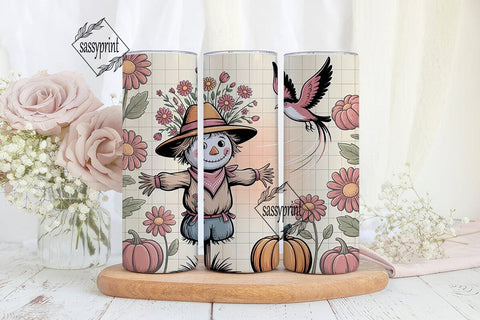 Spooky Scarecrow 20oz Tumbler Wrap Sublimation sassyprint 