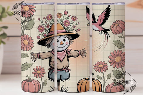 Spooky Scarecrow 20oz Tumbler Wrap Sublimation sassyprint 
