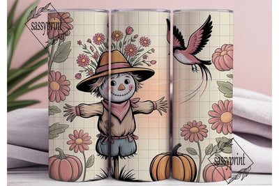 Spooky Scarecrow 20oz Tumbler Wrap Sublimation sassyprint 