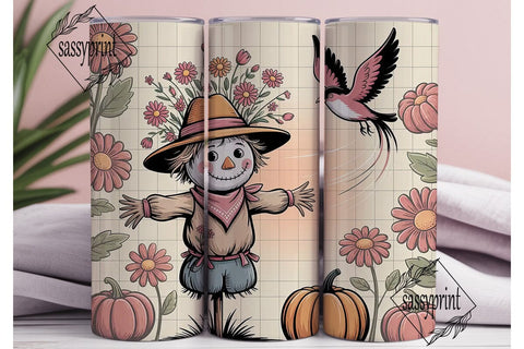Spooky Scarecrow 20oz Tumbler Wrap Sublimation sassyprint 