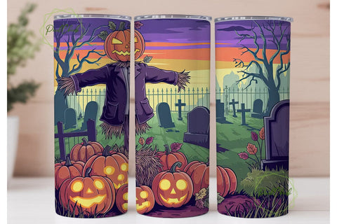 Spooky Scarecrow Halloween 20oz Tumbler Sublimation PixelChick 