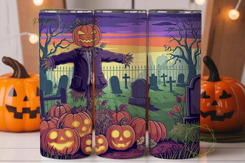 Spooky Scarecrow Halloween 20oz Tumbler Sublimation PixelChick 
