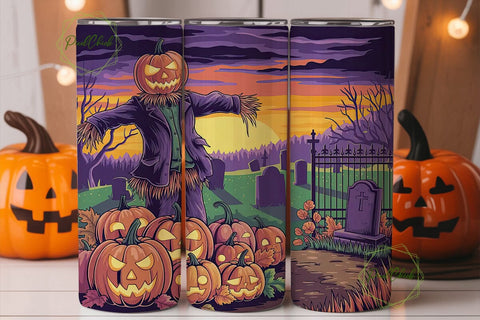 Spooky Scarecrow Halloween 20oz Tumbler Sublimation PixelChick 