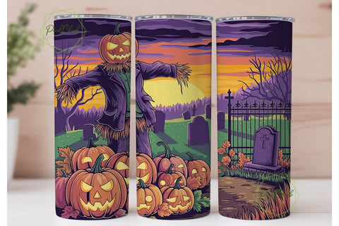 Spooky Scarecrow Halloween 20oz Tumbler Sublimation PixelChick 
