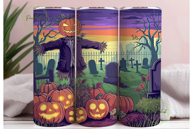 Spooky Scarecrow Halloween 20oz Tumbler Sublimation PixelChick 