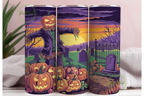 Spooky Scarecrow Halloween 20oz Tumbler Sublimation PixelChick 