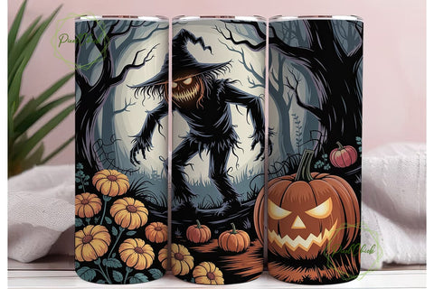 Spooky Scarecrow Jack-o-Lantern Tumbler Sublimation PixelChick 