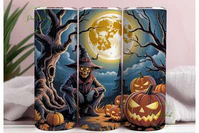 Spooky Scarecrow Moonlit 20oz Tumbler Sublimation PixelChick 