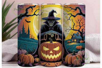 Spooky Scarecrow Pumpkin 20oz Tumbler Sublimation PixelChick 